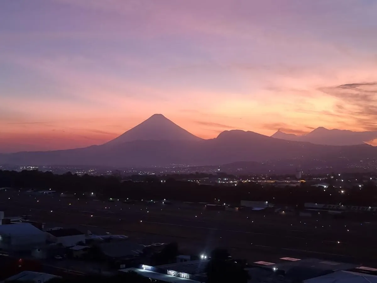 Amazing Volcano Views In Front Of Airport Guatemala