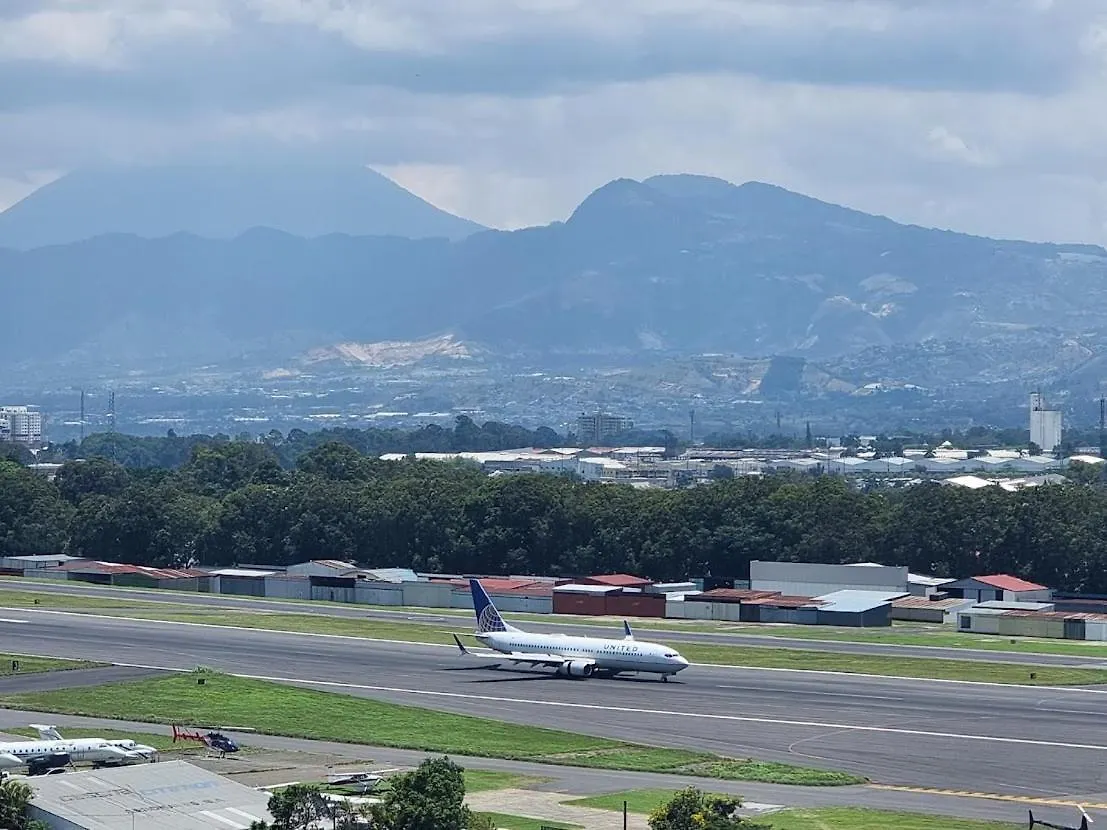 Amazing Volcano Views In Front Of Airport Guatemala