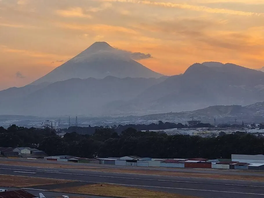 Amazing Volcano Views In Front Of Airport Guatemala Guatemala